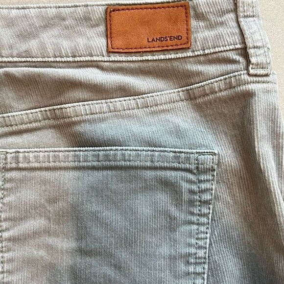 NWOT Lands' End Pants Women 14 Petite Gray Mid-Rise Straight Corduroy Pants - Picture 6 of 8